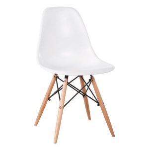 ART Wood Καρέκλα Τραπεζαρίας – Κουζίνας, Πόδια Οξιά, Κάθισμα PP Άσπρο – Πλήρως K/D