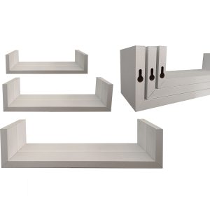 Ράφια Τοίχου Λευκό MDF 42x20x10cm 3Τμχ