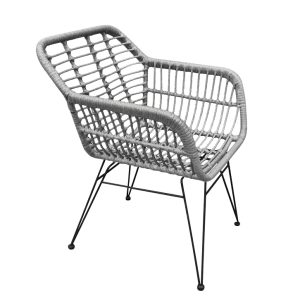 Καρέκλα Κήπου ArteLibre TERESINA Γκρι/Μαύρο Μέταλλο/Rattan 58x59x81cm