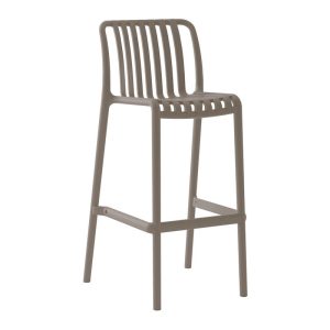 MODA Σκαμπό Bar Στοιβαζόμενο PP – UV Protection, Απόχρωση Mocha