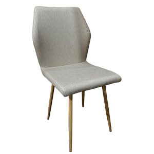 Καρέκλα Τραπεζαρίας ArteLibre LAGOA Ανοιχτό Καφέ/Φυσικό Ύφασμα/Μέταλλο 46x57x86cm