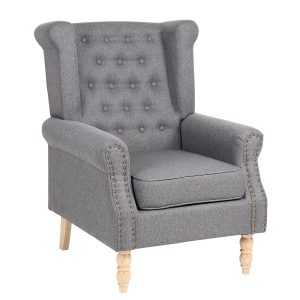 Πολυθρόνα ArteLibre OTTAVIA Σκούρο Γκρι Ύφασμα 77x80x106cm