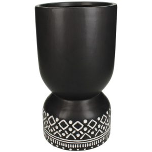 Κασπώ ArteLibre Tribal Μαύρο Κεραμικό 15x15x27.5cm