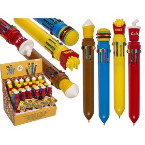 Στυλό ‘Fast Food’ Με 10 Χρωματιστές Μύτες Πολύχρωμο Πλαστικό 16cm Σε 4 Σχέδια