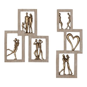 Αντικείμενο τοίχου Ζεύγος Συνθετική Ρητίνη Φυσικά Χρώματα 2 Ποικιλία 22X2X26Cm 22X2X26Cm