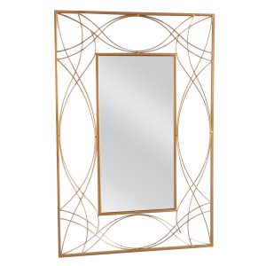Καθρέπτης Τοίχου ArteLibre ASGON Χρυσό Μέταλλο/Γυαλί 90×1.5x60cm