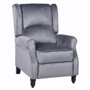 Πολυθρόνα Ανακλινόμενη ArteLibre MARKEB Γκρι Βελούδο 72x84x97cm