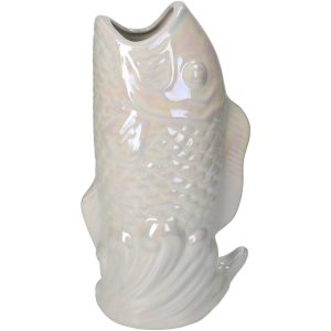 Βάζο ArteLibre Ψάρι Ιβουάρ Κεραμικό 15.5×10.5x28cm