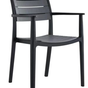 ALDO Πολυθρόνα Στοιβαζόμενη, PP-UV Μαύρο