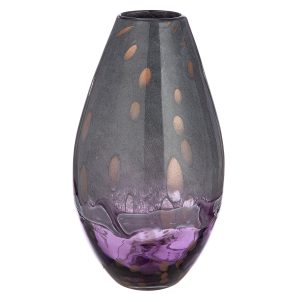 Glasart Βάζο Bulbous “Feeling” Γυάλινο Γκρι Violet PU H. 33 cm D. 18 cm