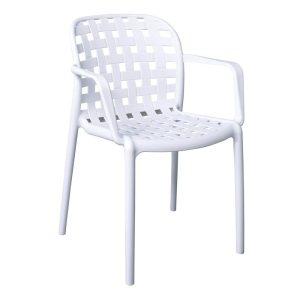 DENON Πολυθρόνα Στοιβαζόμενη PP-UV  Άσπρο