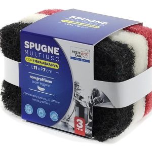 Σφουγγάρι Πολλαπλών Χρήσεων Σε 3 Χρώματα 11x7cm Σετ 3Τμχ