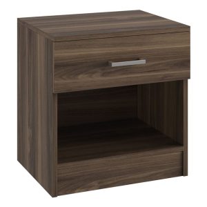 LIFE-W Κομοδίνο με 1 Συρτάρι, Απόχρωση Καρυδί