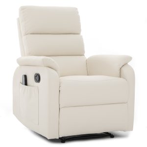 Πολυθρόνα Ανακλινόμενη ArteLibre RIGIL Με Λειτουργία Μασάζ Μπεζ PU 75x87x102cm