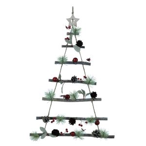 Χριστουγεννιάτικο Κρεμαστό Διακοσμητικό Με Κόκκινες Μπάλες 68cm