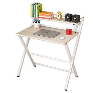 Γραφείο ArteLibre MERGUS Πτυσσόμενο Φυσικό/Λευκό MDF/Μέταλλο 83.5×44.5×92.5cm