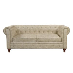 CHESTERFIELD York Kαναπές 3Θέσιος Σαλονιού – Καθιστικού, Ύφασμα Απόχρωση Μπεζ