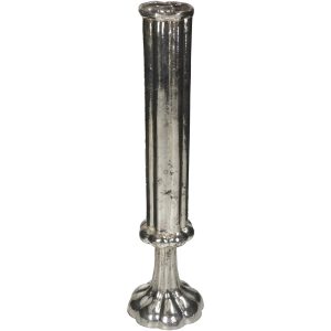 Βάζο ArteLibre Φλάουτο Χειροποίητο Ασημί Γυαλί 8.5×8.5x33cm