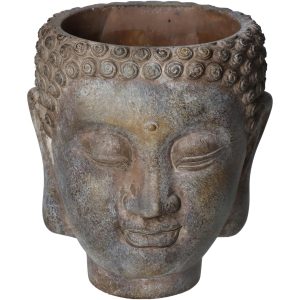 Κασπώ ArteLibre Βούδας Καφέ Τσιμέντο 15×13.5×16.5cm