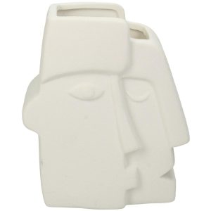 Βάζο ArteLibre Πρόσωπο Λευκό Κεραμικό 13.5×8.5×15.3cm