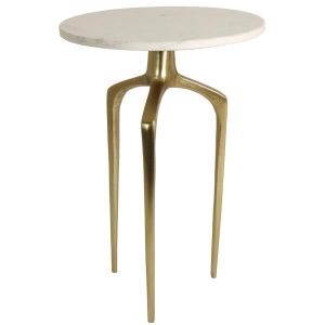 Τραπεζάκι ArteLibre Λευκό Μάρμαρο 37.3×37.3×54.6cm