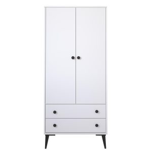 Ντουλάπα Δίφυλλη ArteLibre AMARI Λευκό Μοριοσανίδα 82x48x180cm