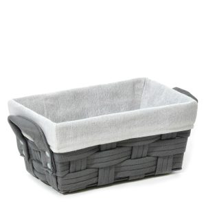 Καλάθι Αποθήκευσης Γκρι Polyester 28x17x13cm
