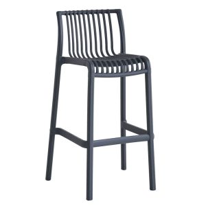 MODENA Σκαμπό Bar Στοιβαζόμενο PP-UV Protection Ανθρακί