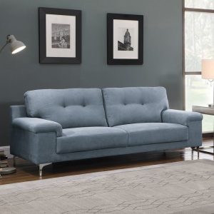 NOTE Kαναπές Σαλονιού – Καθιστικού 3Θέσιος, Ύφασμα Water Repellent Μπλε – Γκρι