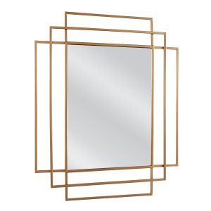 Καθρέπτης Τοίχου ArteLibre AULE Χρυσό Μέταλλο/Γυαλί 80×1.5x65cm