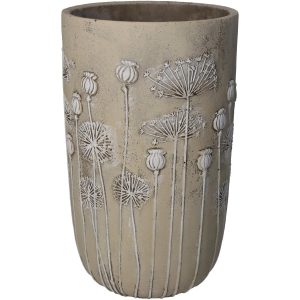 Κασπώ ArteLibre Λουλούδια Ιβουάρ Τσιμέντο 18x18x30cm