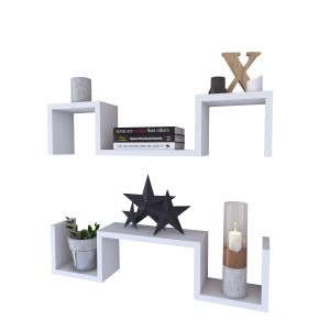 Ράφι Τοίχου ArteLibre ESTERLINE Λευκό Μοριοσανίδα (2x)70×11.7x15cm Σετ 2Τμχ