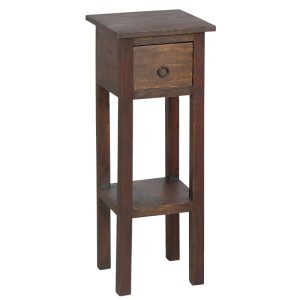 CLASSIC Stand – Τραπεζάκι Βοηθητικό H.65cm – 1 Συρτάρι, Ξύλο Sheesham Καρυδί