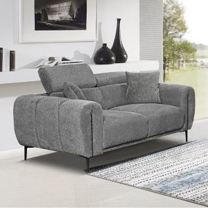 SEVILLE Kαναπές 2Θέσιος Σαλονιού – Καθιστικού, Teddy Ύφασμα Σκούρο Γκρι