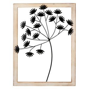 Wall Relief “Dandelion” Μέταλλο Μαύρο PU 30x3x40cm