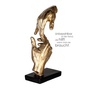 Γλυπτό Χέρια ‘Two Hands’ Πολυρεζίνη Χρυσό 8×13.5x29cm