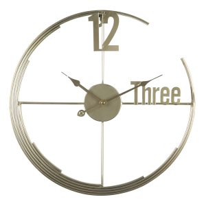 Ρολόι Τοίχου ArteLibre Χρυσό Μέταλλο 45.7×45.7×3.5cm