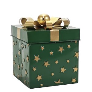 Χριστουγεννιάτικο Κουτί Δώρου Πράσινο 23cm