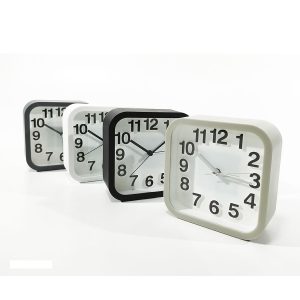Ξυπνητήρι Τετράγωνο Λευκό/Μαύρο/Γκρι Πλαστικό 13x13cm Σε 4 Χρώματα
