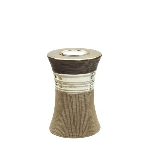 Ρεσώ Θήκη “Bradora” Striped Κεραμικό Beige Brown PU 8.5×8.5x13cm