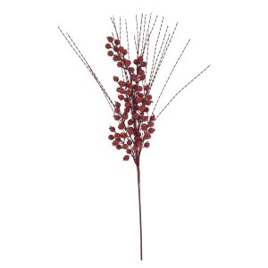 Χριστουγεννιάτικο Κλαδί Με Μούρα Κόκκινο 70cm