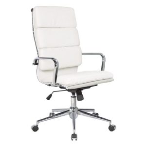 BF4800 Πολυθρόνα Διευθυντή Μέταλλο Χρώμιο – PU Άσπρο