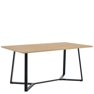 Τραπέζι Τραπεζαρίας ArteLibre DUNSMERE Sonoma/Μαύρο Μέταλλο/Μοριοσανίδα 160x90x75cm