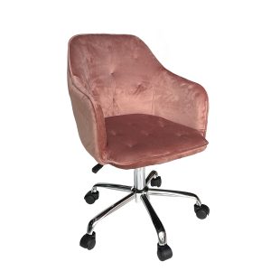 Πολυθρόνα Γραφείου ArteLibre OXLEY Σάπιο Μήλο Βελούδο 53.5×56.5×75-85cm