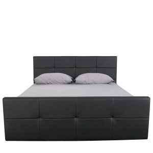 Κρεβάτι ArteLibre ANEMONE Μαύρο PU Με Αποθηκευτικό Χώρο 217.5×170.5x100cm(Στρώμα 160x200cm)