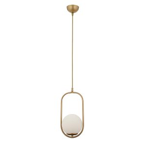 Φωτιστικό Κρεμαστό ArteLibre LORN Αντικέ/Λευκό Μέταλλο/Γυαλί 17x100cm