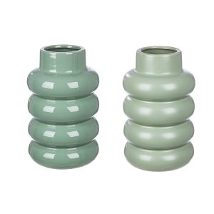 Βάζο ‘Rim’ Κεραμικό Πράσινο 2Τμχ 24x15cm