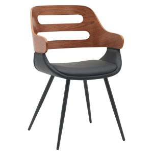 Καρέκλα Επισκέπτη ArteLibre HARMADA Μαύρο/Καφέ Ξύλο/PU/Μέταλλο 52×57.5x77cm