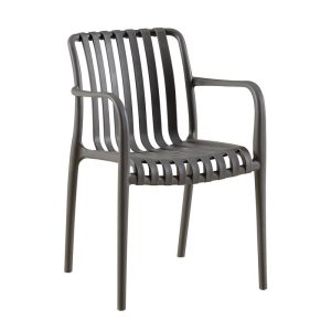 MODA-N Πολυθρόνα Στοιβαζόμενη PP, Στοιβαζόμενη Απόχρωση Γκρι