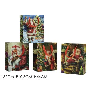 Τσάντα Συσκευασίας Με Κορδόνι Χριστουγεννιάτικη 32×10.8x44cm Σε 4 Σχέδια